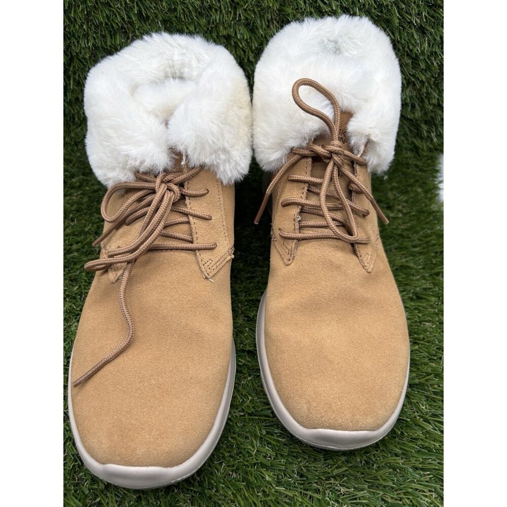 Skechers Air-Cooled Boots Booties Fur-Lined Suede Tan Size 7.5